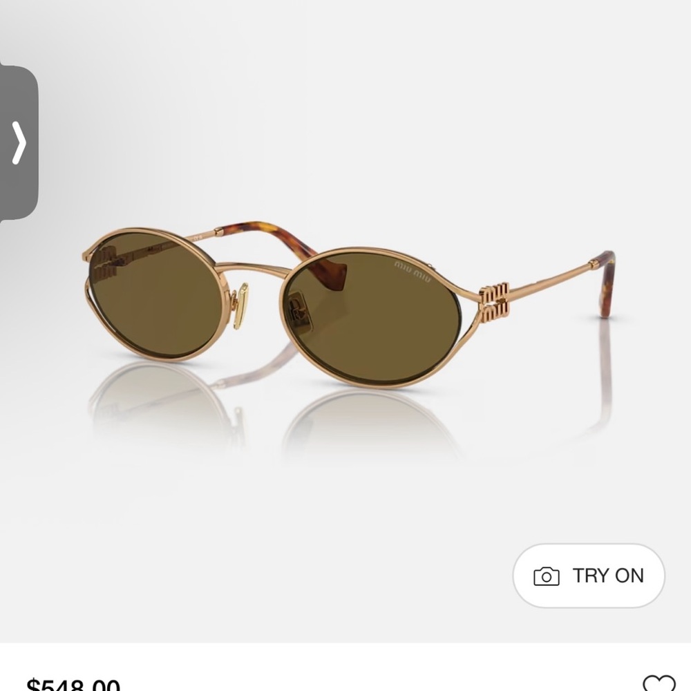 Miu Miu Gold and Tortoise Sunglasses